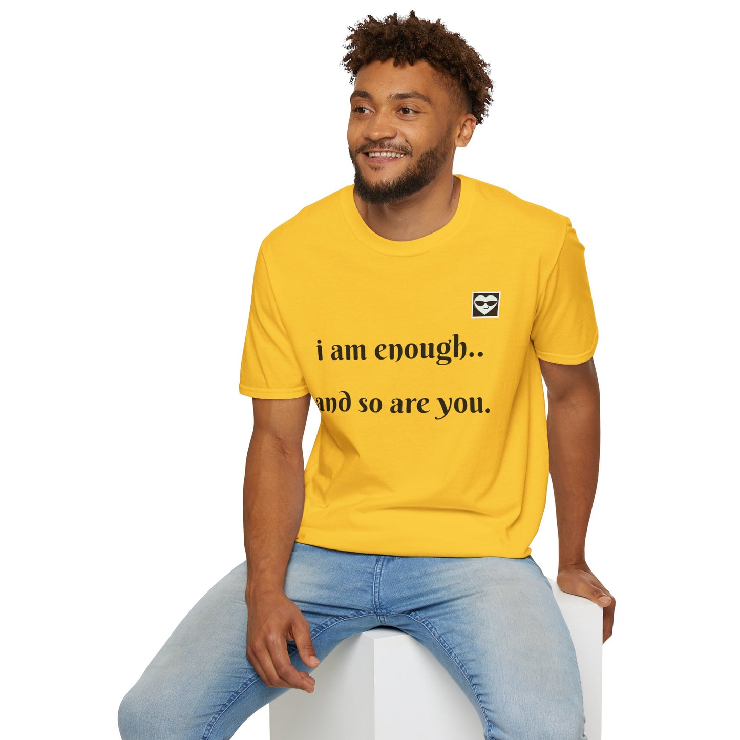 Inspirational Unisex Softstyle T-Shirt - "I Am Enough & So Are You"