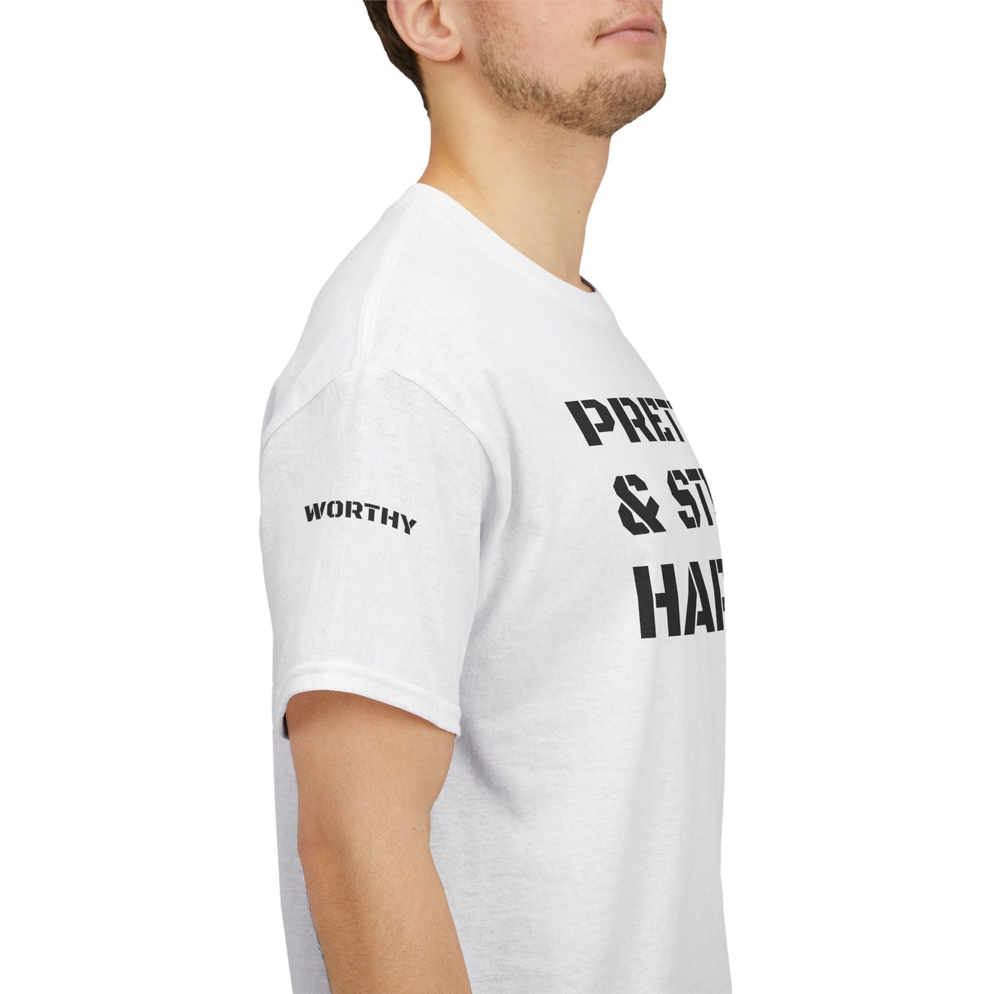 'Pretty ugly & still happy", Unisex Heavy Cotton fun & playful Tee for Casual Vibes